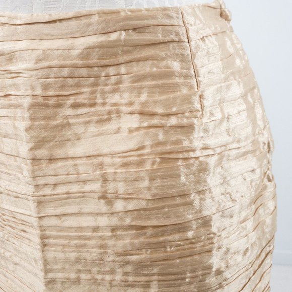 Vintage 80s 8 Formal Skirt Suit Dress Set Gold - Picture 7 of 15